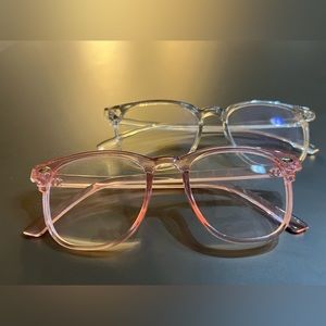 Brand New! Unused! Blue light protection glasses. Pair of Pink and White.